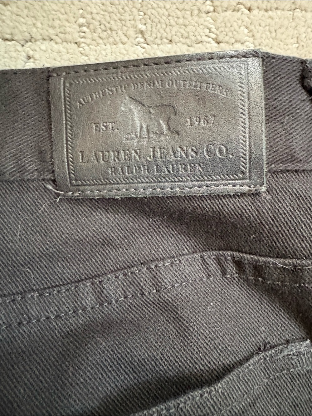 Ralph Lauren Black Flare Lace Appliqué Trim Jeans - Picture 8 of 10